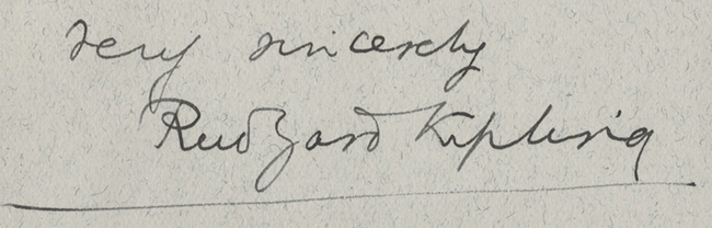 Rudyard Kipling's signature